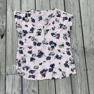Floral Short Sleeve Quarter Zip